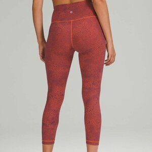 Lululemon Wunder Train High Rise Crop 23" Crackle Glaze Orange